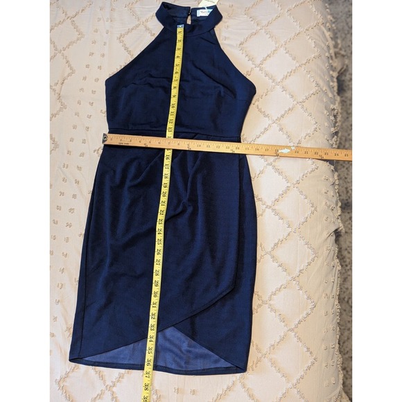 Manydress Womens Halter Ruched Dress Cocktail Bodycon Slim Mini Wrap Dress M - Picture 9 of 16